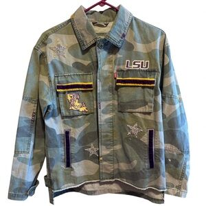 Levi's Green Camouflage Jean Jacket with Star Details